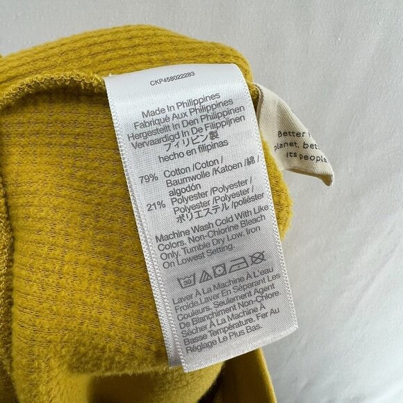 Madewell MWL Textured Waffle Knit Sweatshorts Women S Drawstring Stretch Mustard - Picture 7 of 7